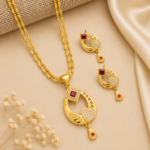 Ruby Heart Elegance Pendant Set