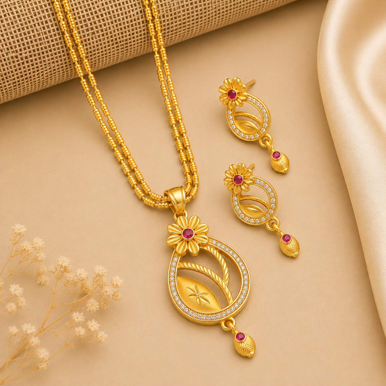 ChatGPT Image Jun 19, 2026, 10_23_46 AM Floral Elegance Pendant Set - Image 1