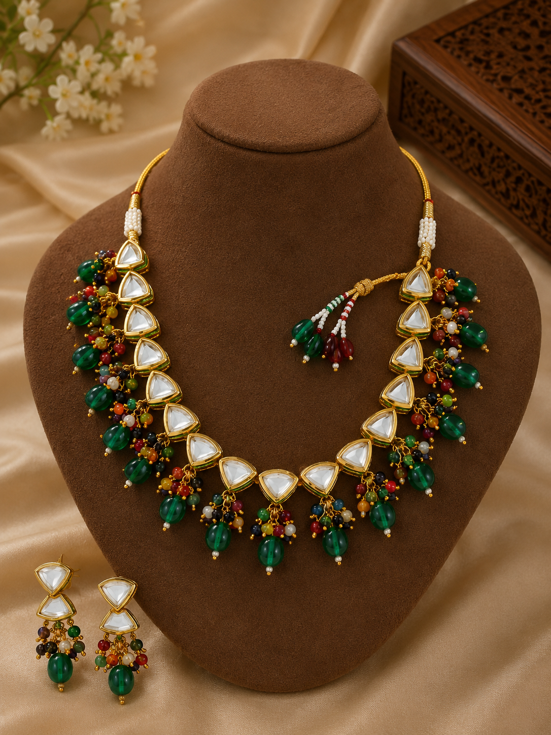 ChatGPT Image Jun 4, 2026, 06_10_42 PM Multicolor Kundan Beaded Necklace Set - Image 1