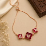 Ruby Butterfly Adjustable Bracelet