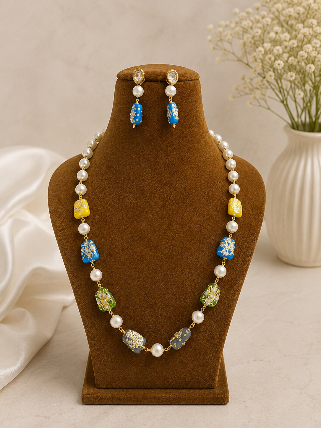 ChatGPT Image Jun 7, 2026, 06_08_52 PM Multicolor Pearl Designer Necklace Set - Image 1