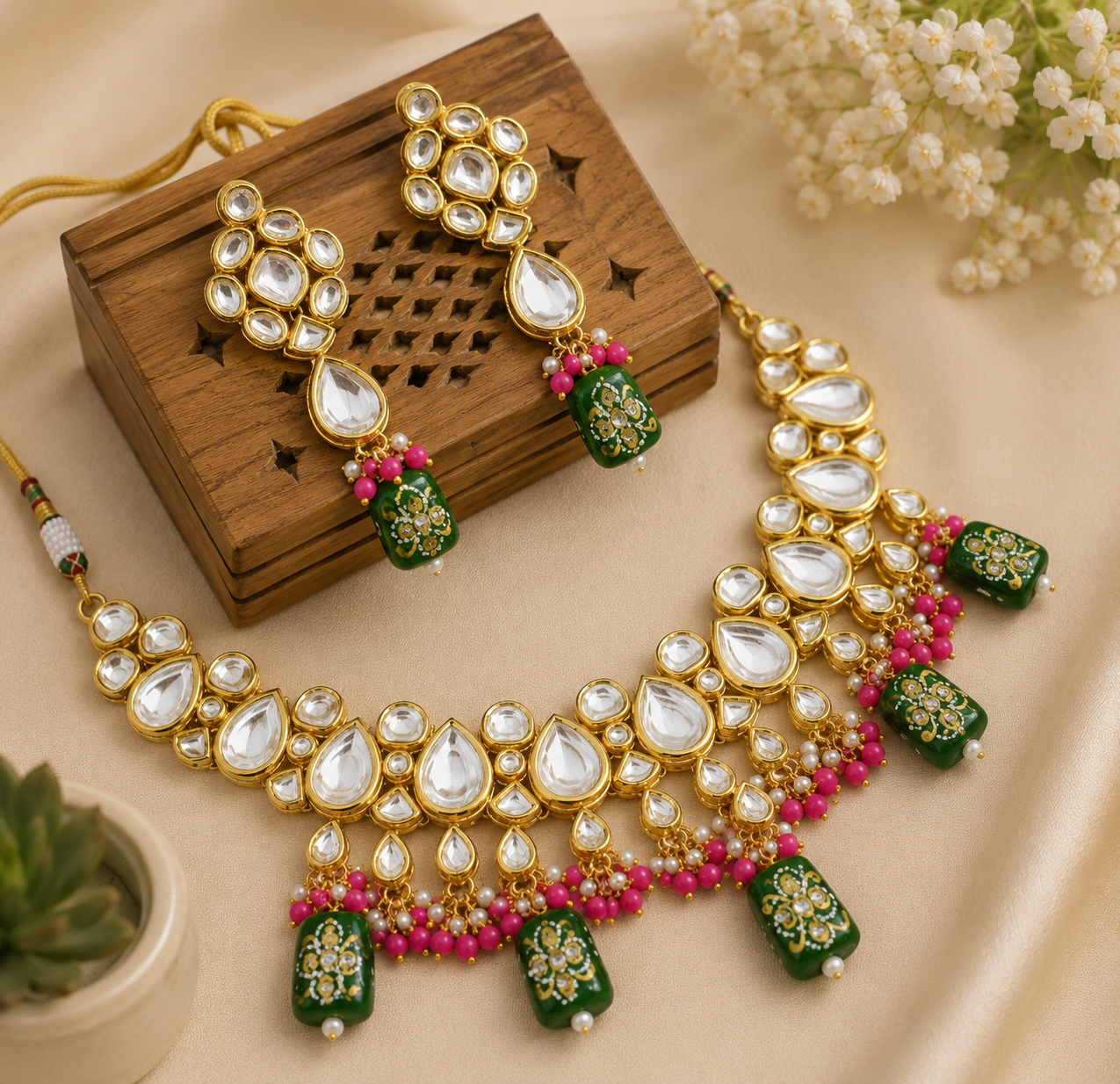 ChatGPT Image Jun 7, 2026, 06_22_30 PM Emerald Kundan Choker Set - Image 1