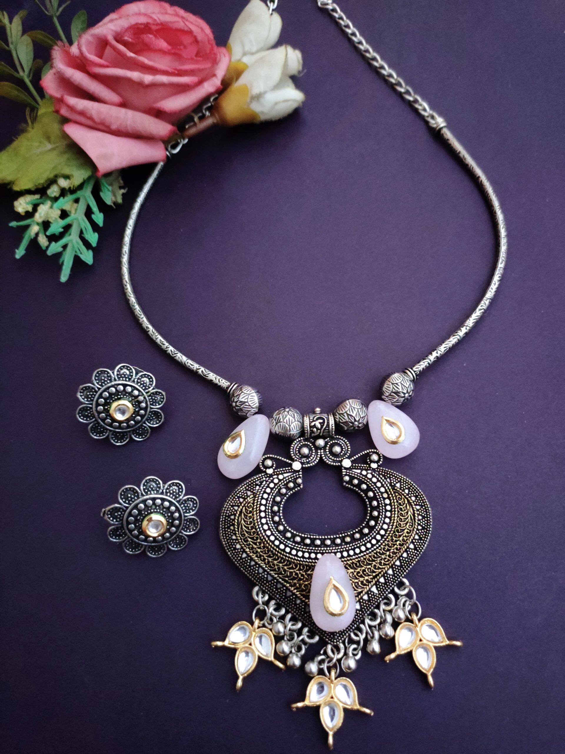 WhatsApp Image 2026-06-11 at 6.57.12 AM (1) Antique Stone Necklace Set - Image 1