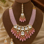 Pink Kundan Necklace Set